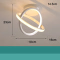 Round 180mm LED ceiling light with acrylic shade, 29W, push button switch, black or white, 220V