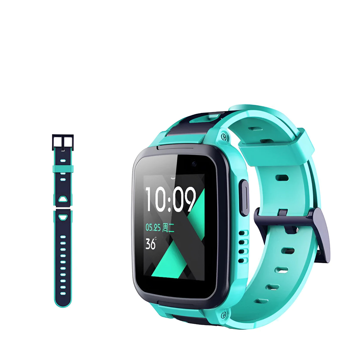 360 SE5 blue children's smartwatch with stainless steel band on a wrist