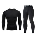 Men's fitness suit with long-sleeved top and trousers in tight-fitting design, milk silk spandex fabric
