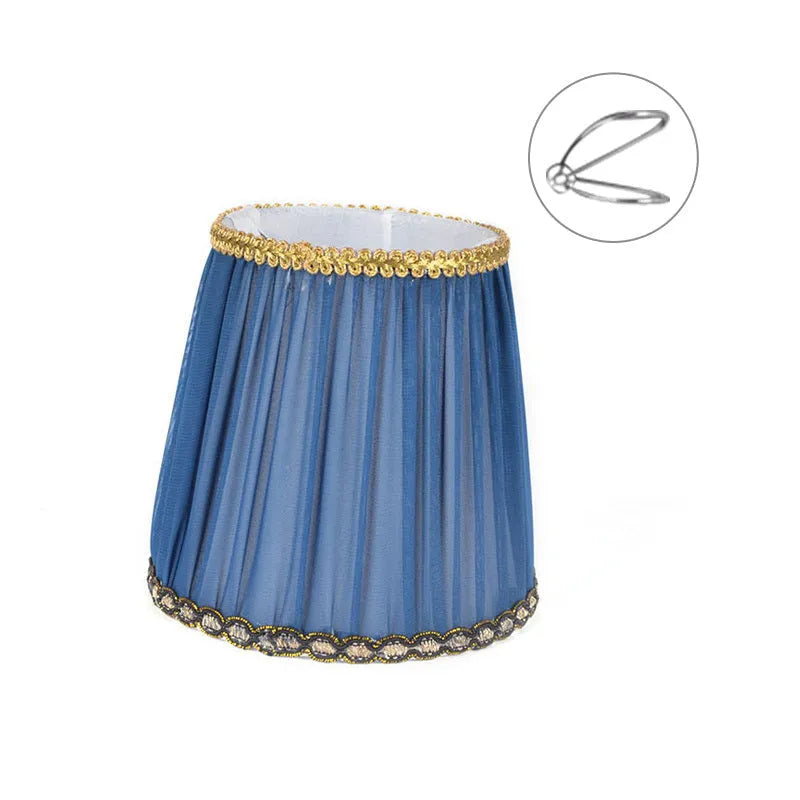 Cloth lampshade for crystal chandeliers in dark blue, white or black with bubble or pion patterns