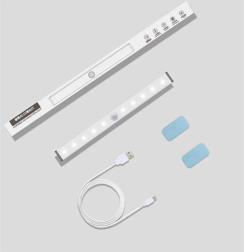 USB rechargeable magnetic LED closet light with motion sensor in aluminium shell