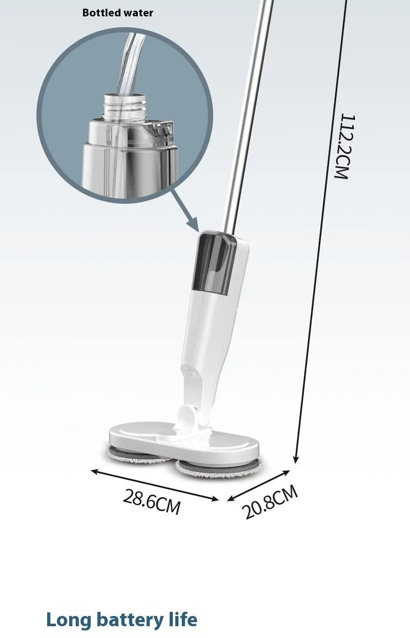 Wireless electric mop cleaning machine with USB charging port and hand wash-free basin system