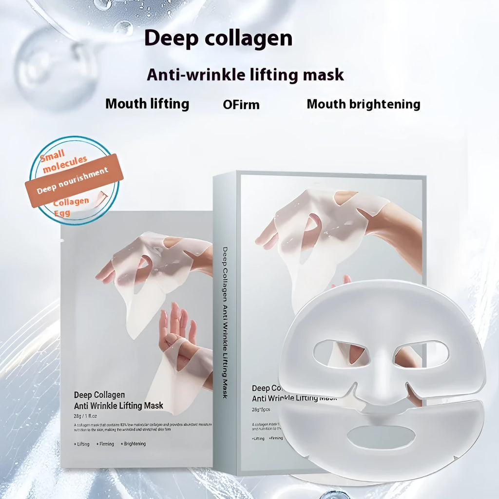 Collagen anti-wrinkle facial mask sheet with 28ml hydrogel serum for universal skin types