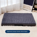 Dark gray embossed velvet pet mat for dogs, wear-resistant cloth, available in sizes S to XXL