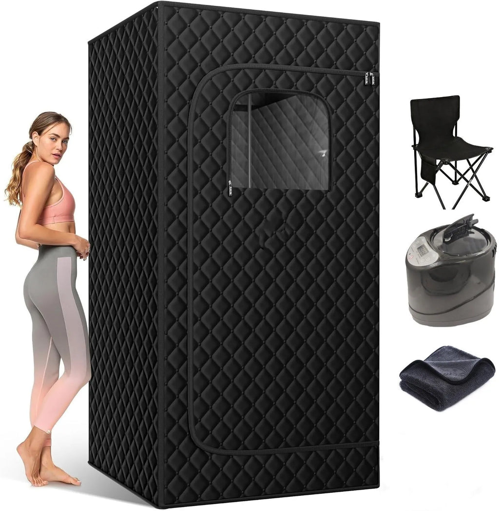 Portable mobile sauna room with stainless steel thickened bracket 180x80x80cm 230V