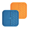 Silicone suction cup licking pad slow feeder for dogs and cats in blue