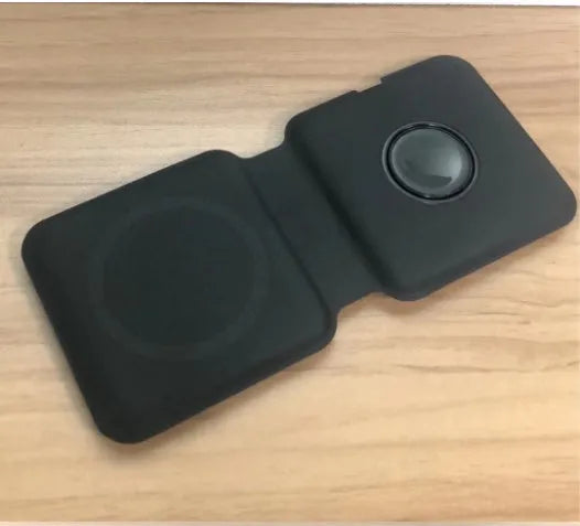 White foldable magnetic wireless charger showing 180° positioning with dual charging surfaces