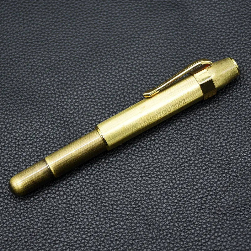 Vintage pocket octagonal metal fountain pen in copper finish with gift box