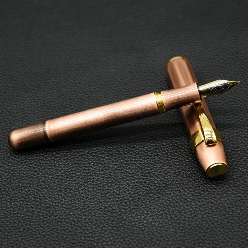 Vintage pocket octagonal metal fountain pen in copper finish with gift box