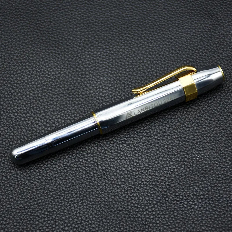Vintage pocket octagonal metal fountain pen in copper finish with gift box
