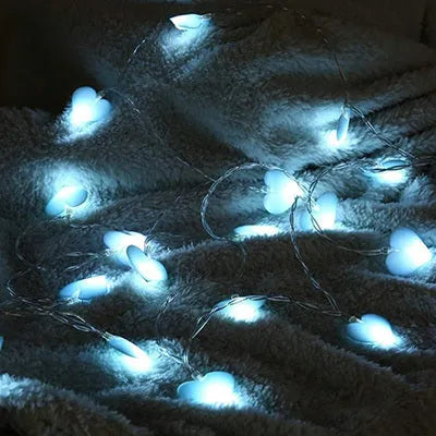 Battery-operated LED fairy string lights in pink and purple, 3 metres long with 20 cool white LEDs