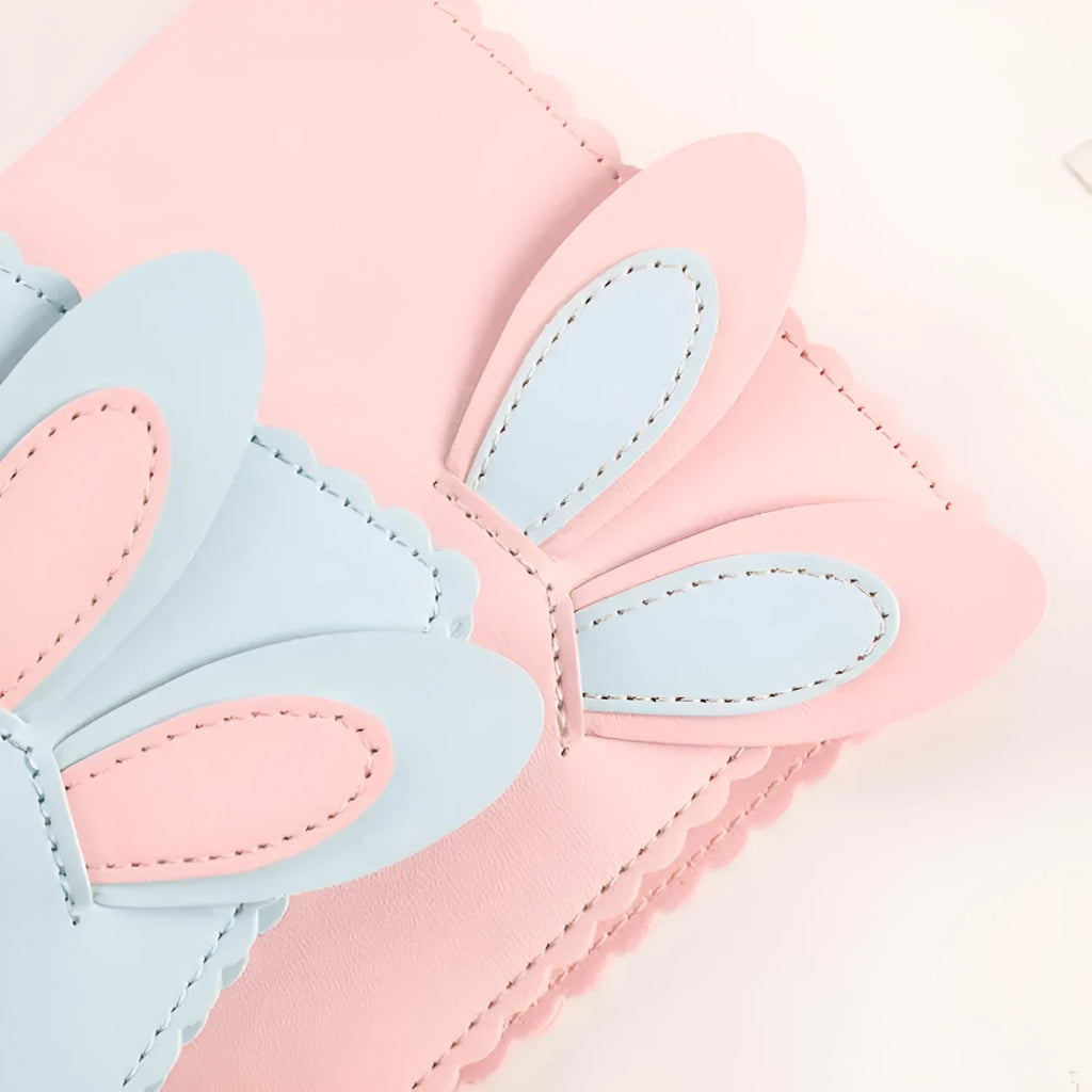 Mini rabbit style photo album in blue, pink, or white with 16 loose-leaf pages