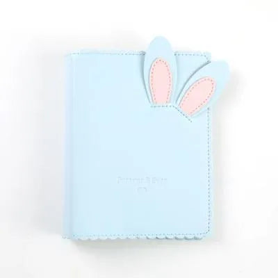 Mini rabbit style photo album in blue, pink, or white with 16 loose-leaf pages