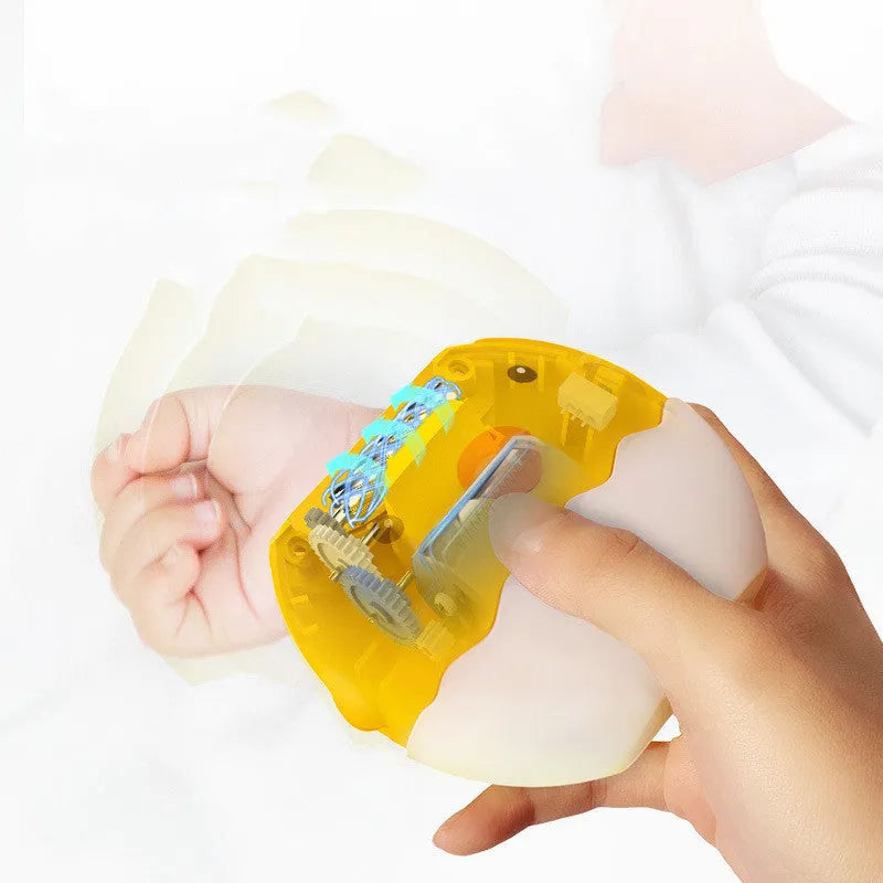 Yellow children's automatic nail clipper Little Moe Chicken design ABS plastic electric nail trimmer