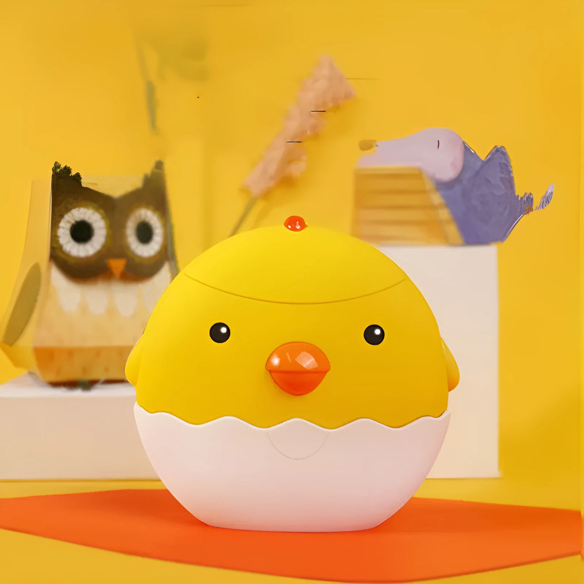 Yellow children's automatic nail clipper Little Moe Chicken design ABS plastic electric nail trimmer