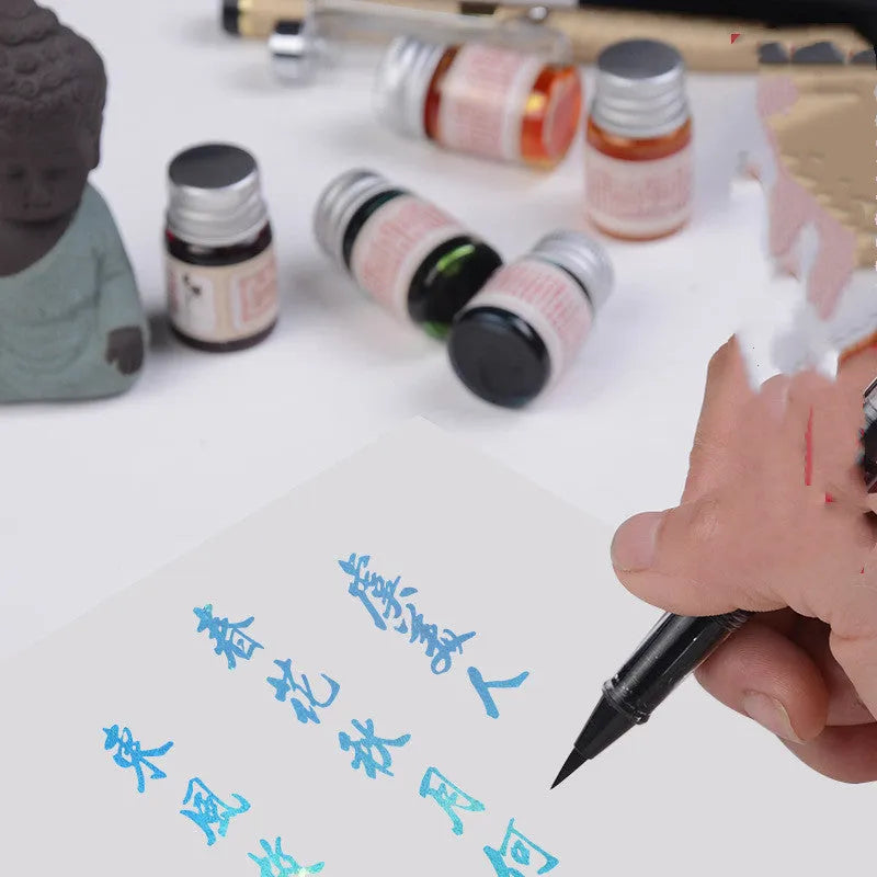 Antiquity ink toning dipping pen colour, 6ml high white glass bottle, six pastel styles