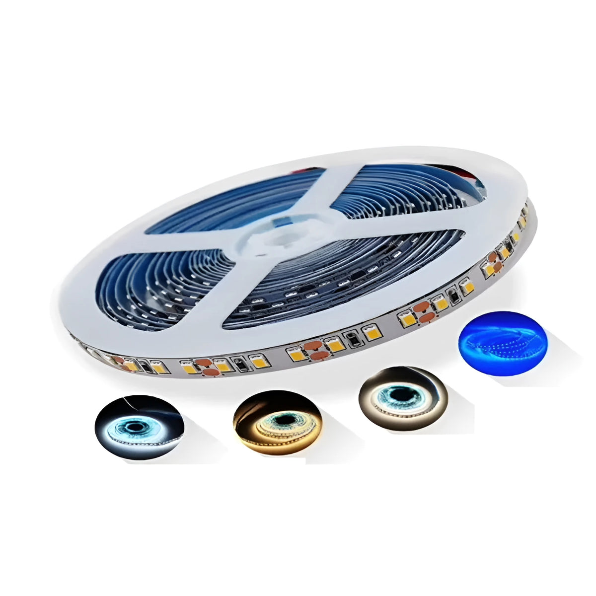 2835 and 5050 LED strip lights for supermarket shelf illumination showing two density options