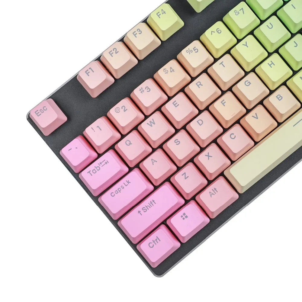 109-key PBT double-colour dip-dyed OEM keycap set with positive engraving, six colour options, keycaps only