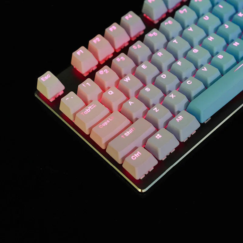 109-key PBT double-colour dip-dyed OEM keycap set with positive engraving, six colour options, keycaps only