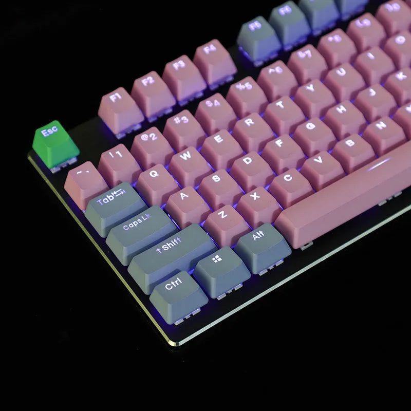 109-key PBT double-colour dip-dyed OEM keycap set with positive engraving, six colour options, keycaps only
