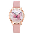 Gaiety women's watch with removable rhinestone butterfly decoration on leather strap