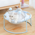 Long plush cat bed with 3 cm plush hair, portable pet nest in blue or pink