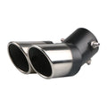 Car tail throat with grilled blue bend and oblique mouth, stainless steel, 63mm inner diameter, 320g.