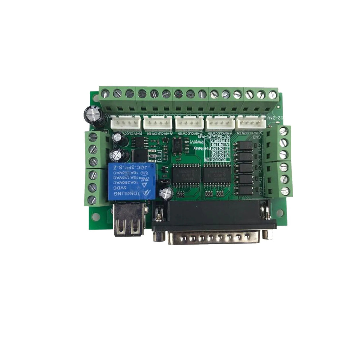 5 axis CNC breakout board interface for Mach3 and Linux CNC router kits, CW1 colour variant