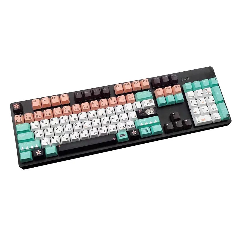 Green wireless mechanical keyboard keycaps with USB interface for Cherry MX switches