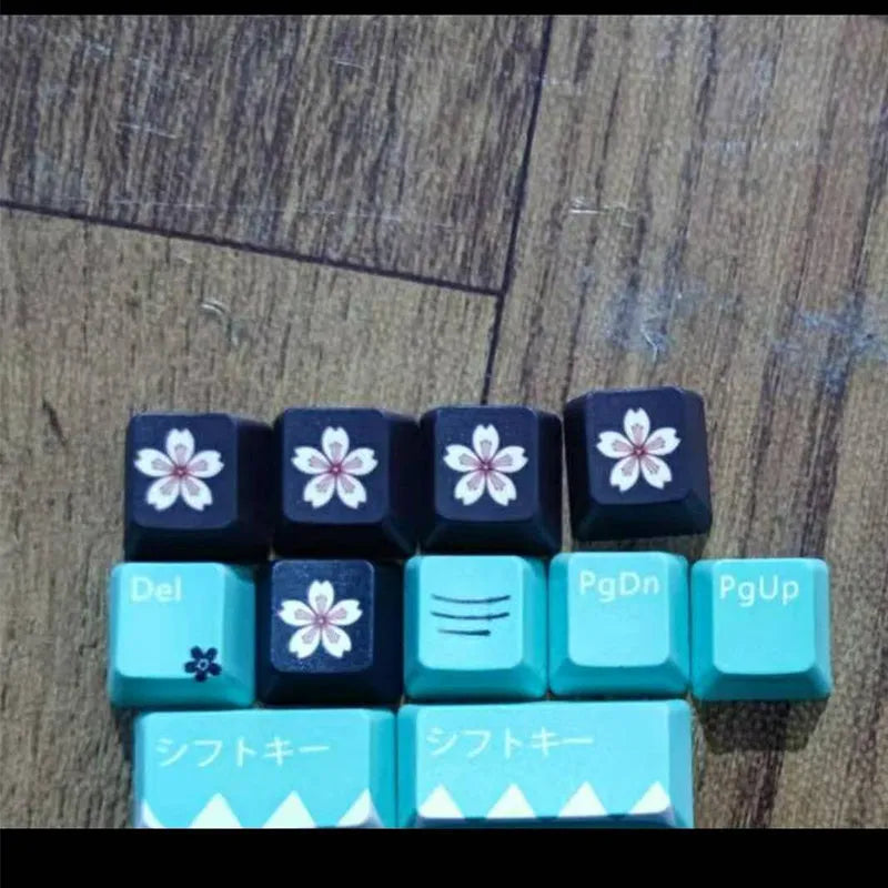 Green wireless mechanical keyboard keycaps with USB interface for Cherry MX switches