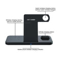Black universal three-in-one bracket wireless charger with indicator light and multiple devices