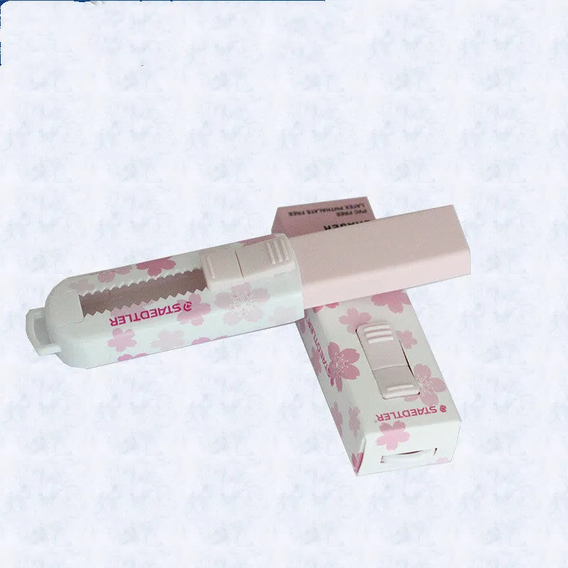 Pink square push-pull rubber cleaning tool with replaceable core for student classroom use