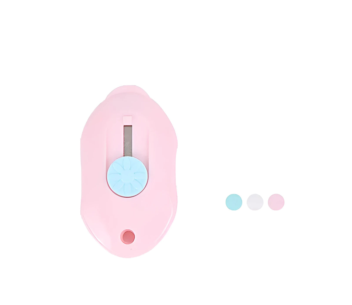 Cartoon-styled art knife with plastic and metal construction for manual production tasks
