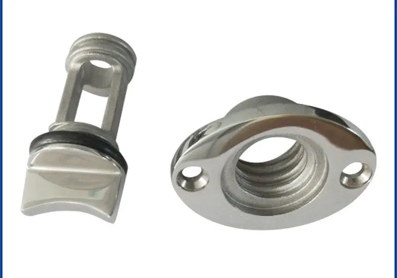 Stainless steel marine water plug with corrosion-resistant finish for boat deck drainage