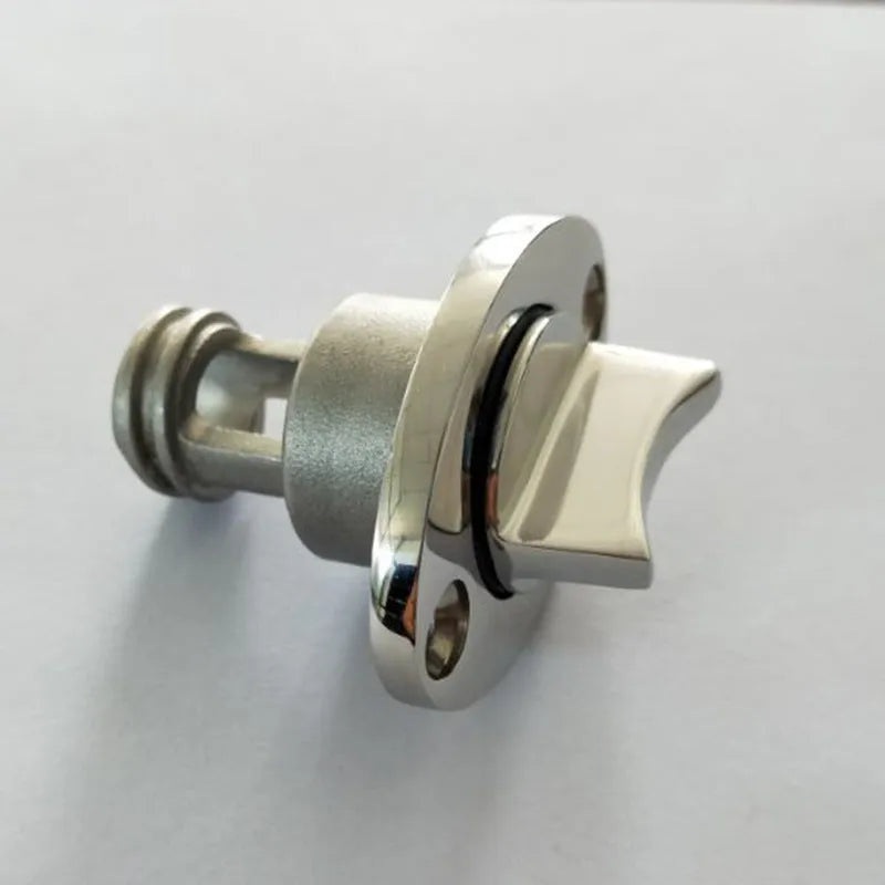 Stainless steel marine water plug with corrosion-resistant finish for boat deck drainage