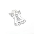 White carbon steel angel knife mould for embossing greeting cards measuring 8x6 cm