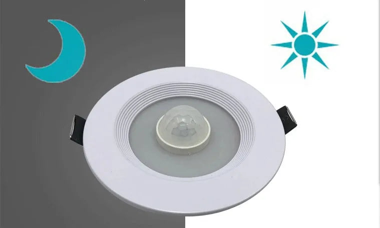Aluminium infrared sensor LED down light for ceiling mounting with motion activation