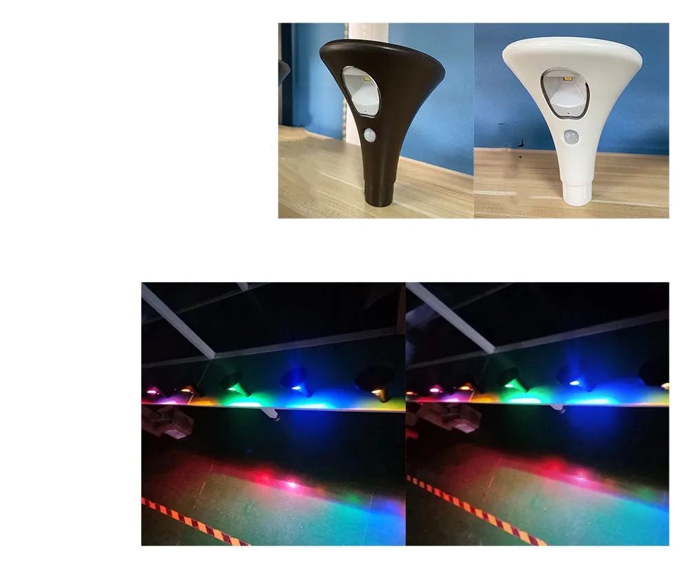 Solar induction ground plug light with lamp pole for garden pathway illumination