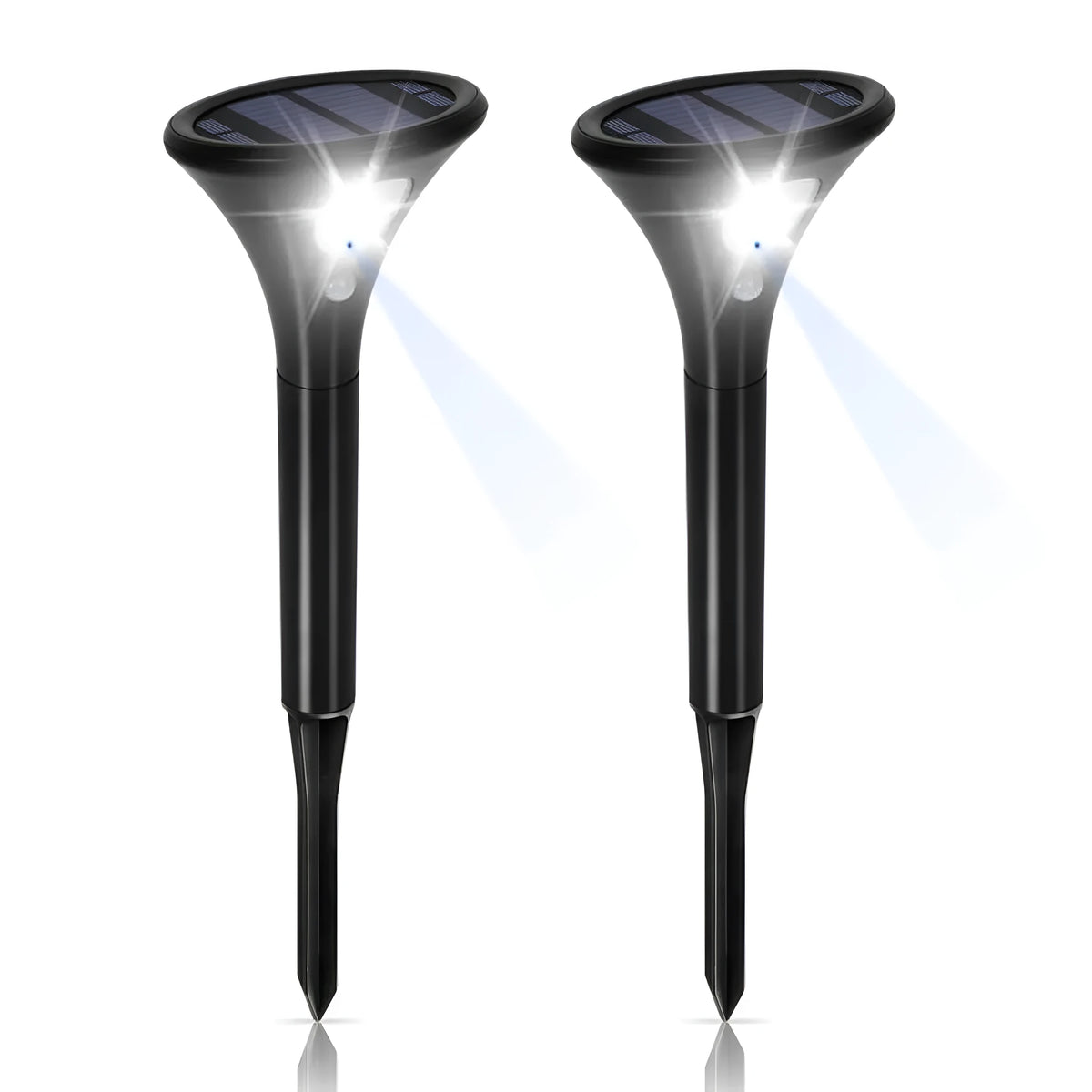 Solar induction ground plug light with lamp pole for garden pathway illumination