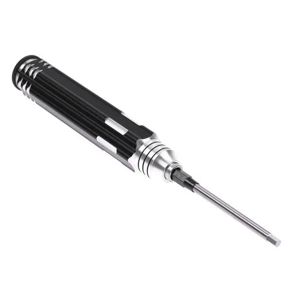 Black four-piece hexagon socket screwdriver set for aeromodelling with 1.5mm to 3.0mm high-speed steel bits