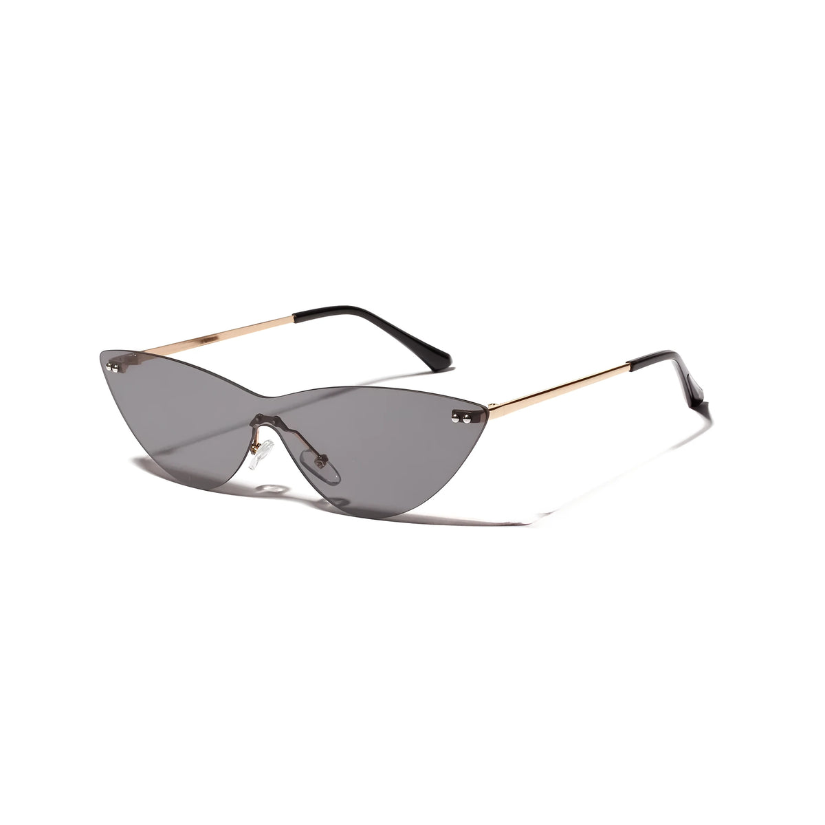 Brown metal frame vintage sunglasses for adults on a plain background
