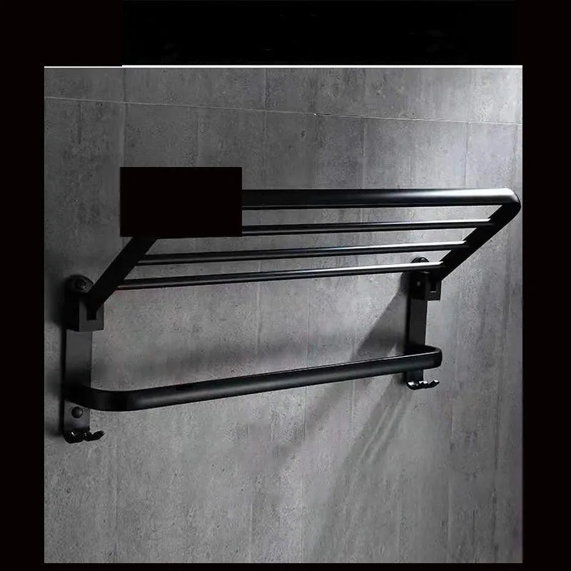 Aluminium folding bathroom shelf with perforated design in light luxury style