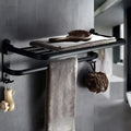 Aluminium folding bathroom shelf with perforated design in light luxury style