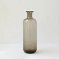 Grey geometric bubble glass vase with textured stained glass surface