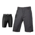 Men's quick-dry cycling shorts with sponge cushion in black, side view
