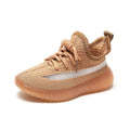 Children's sports shoes with fabric upper and rubber sole in black, khaki or white, sizes 21-32