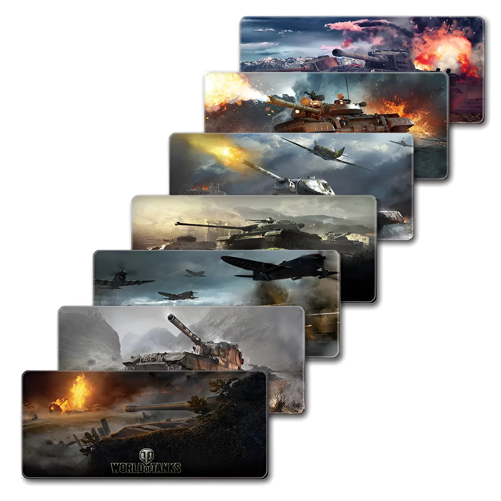 Gaming Tank thickened mouse pad with wrist support and non-slip rubber base, available in multiple sizes