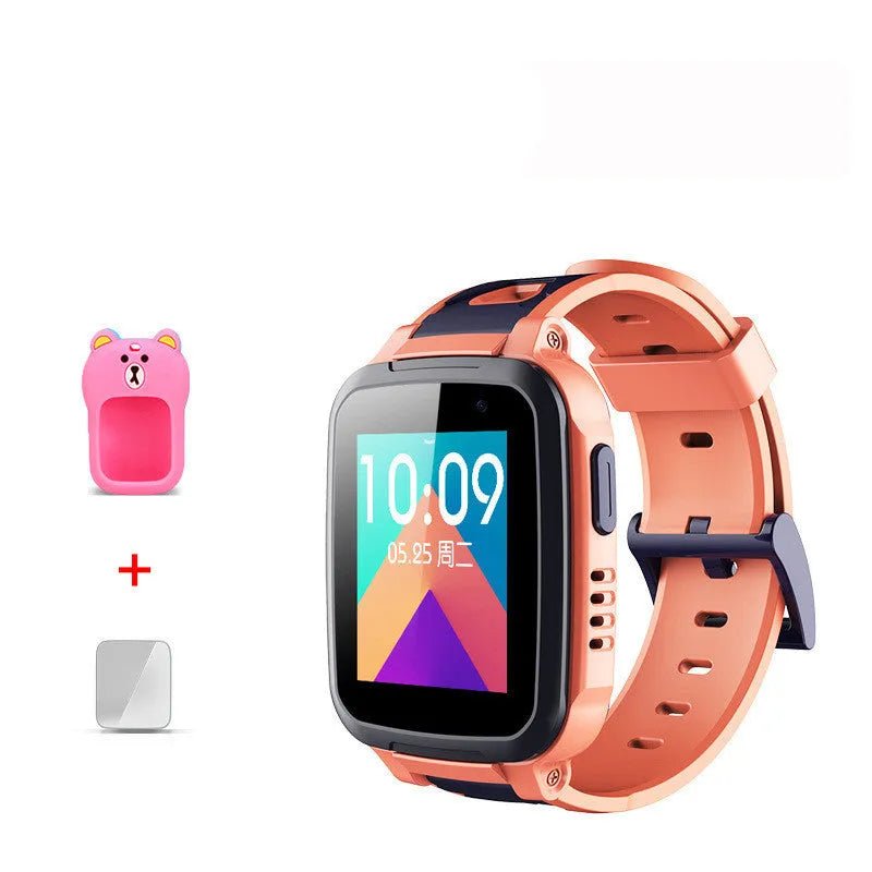 360 SE5 blue children's smartwatch with stainless steel band on a wrist