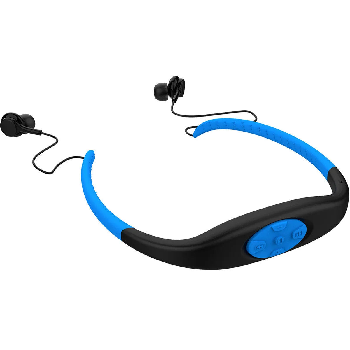 2in1 IPX8 waterproof Bluetooth earphone and MP3 player with neckband in black