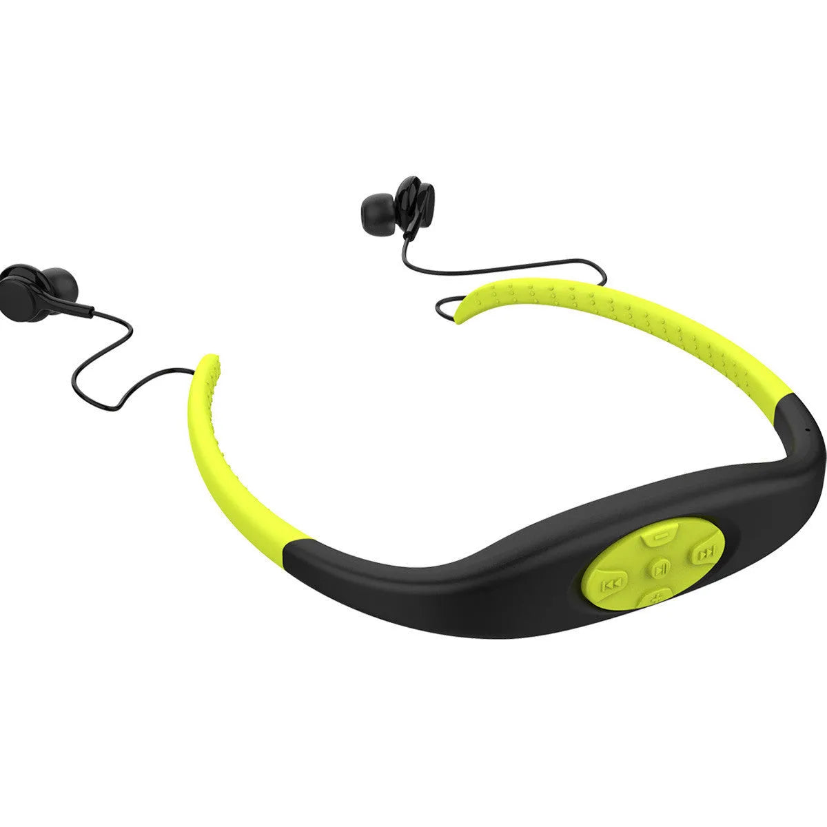 2in1 IPX8 waterproof Bluetooth earphone and MP3 player with neckband in black